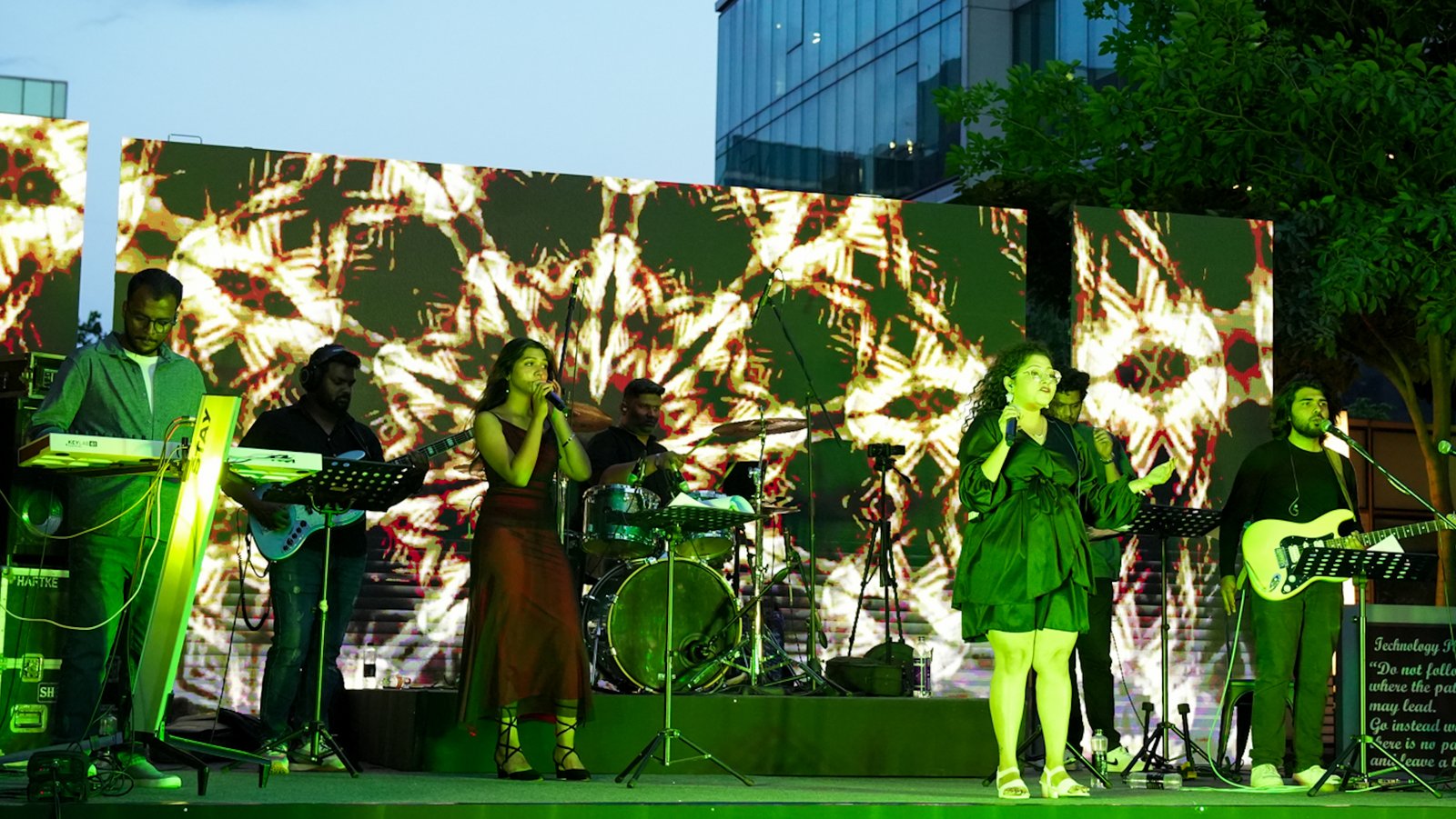 Club gig with dramatic lighting